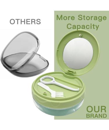 Didatool Leak-Proof Denture Storage Case - Portable & Mirror - Ideal for Travel & Daily Use (Green) - Buy Online on GoSupps.com