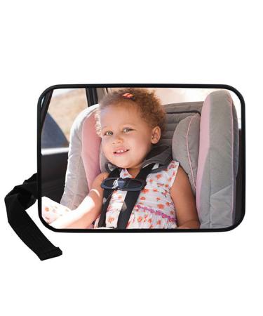 Baby Backseat Mirror for Car Adjustable length Facing Car Seat Strapped on Back Seat Headrest Well - Designed for Baby Safety - Secure and Shatterproof