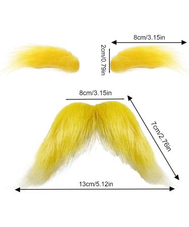 Moustache Orange - Moustache Et Sourcils Jaunes Moustachess Et Sourcils Orange Avec Adh sif Double Face | Moustachesss Blondes L g res Pour La Sc ne De F te D' v nements De Feu De De Voyage 1 g (Lot de 1) - Buy Online on GoSupps.com