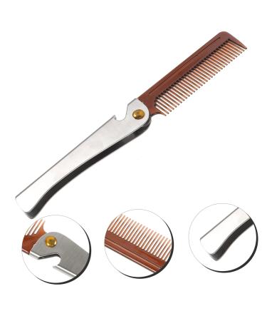 Frcolor Foldable Hair Comb & Beard Brush - Portable Stainless Steel Grooming Tool for Men | Salon Quality & Travel-Friendly - Buy Online on GoSupps.com