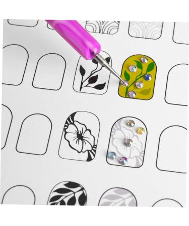 Beavorty 24 Sheets coloring exercise book Nail Shape Templates Nail Art Practice Tool Manicure Training Tools nail art practice book Cards for Nail Art Paper pattern white practice supplies - Buy Online on GoSupps.com