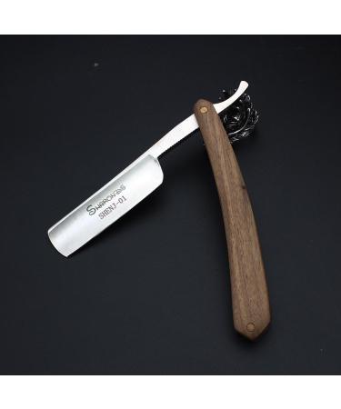 Men's Shaving Brush Razor with Box | Classic Wood Handle Barber Razor (Brown) - Premium Quality for Smooth Shaves - Buy Online on GoSupps.com