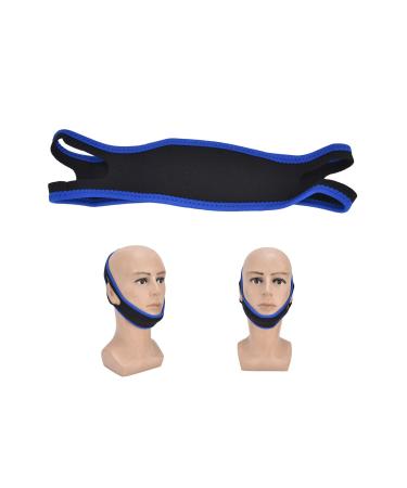 Anti Snoring Chin Strap Anti Snoring Devices Elastic Compression Anti Snoring Devices Adjustable Breathable Chin Strap Nylon Snoring Head Band for Men and Women (Blue Black)