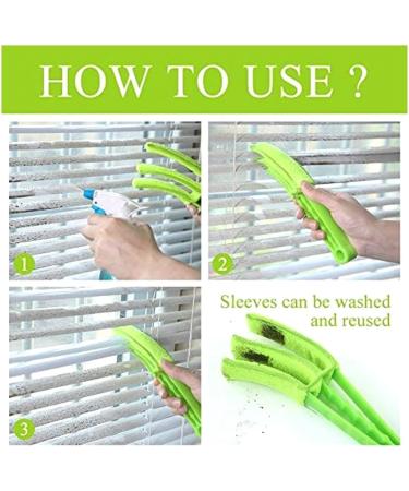 korvre 2Pcs Window Blind Duster Brush Kit Blind Cleaning Tools for Window Shutters Blind Air Conditioner Jalousie Dust Green - Buy Online on GoSupps.com