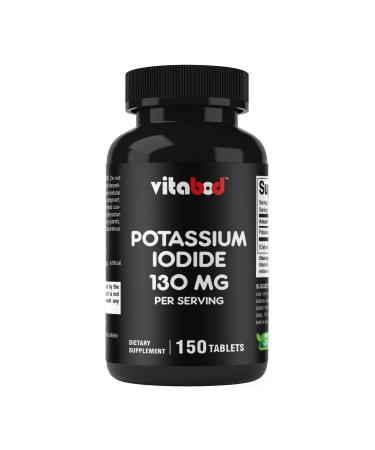 Vitabod Potassium Iodide Dietary Supplement 130 mg per Serving - 150 Tablets (1 Bottle) - Exp 05/2030