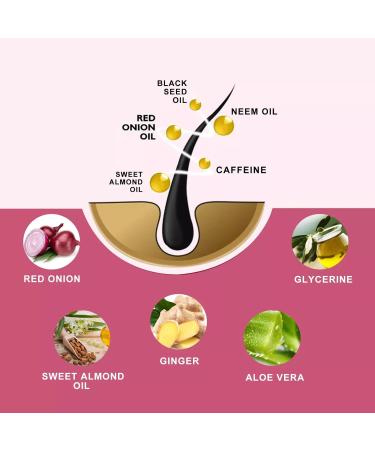 Red Onion Black Seed Hair Oil for Growth & Repair - Non-Greasy Vegan Cruelty-Free - Ideal for Men & Women - Buy Online on GoSupps.com