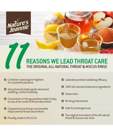 Nature's Jeannie Gargle Away All-Natural Throat Care - Soothes Sore Throat, Tough Mucus, Persistent Cough, Oral Thrush - Spicy Herb Flavor - 20 Packets - Buy Online on GoSupps.com