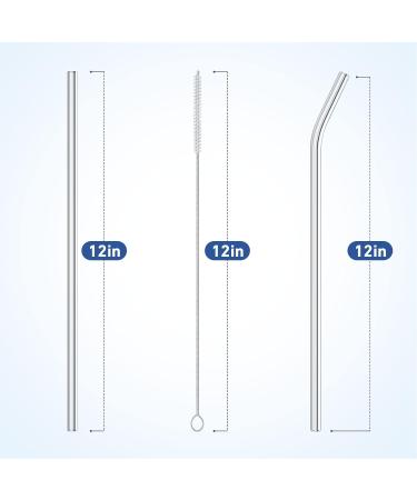 8 Pack Replacement Glass Straws for Stanley Adventure Tumbler 40oz - Reusable & Eco-Friendly - Includes Cleaning Brush - Compatible with Stanley Cup & Water Jug - Buy Online on GoSupps.com