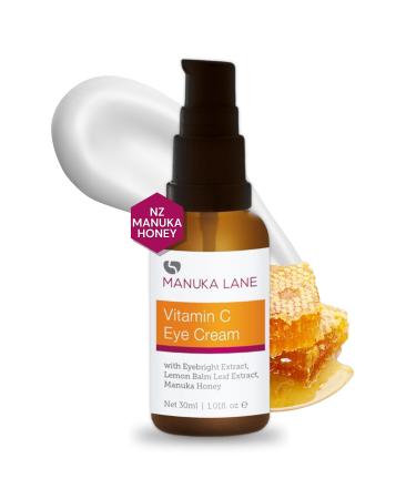 Vitamin C Eye Cream with Lemon Balm Leaf Extract Manuka Honey & Eye Bright Extract | Plant Based Formula | Carefully formulated to keep your eyes bright and healthy!