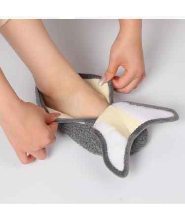 BARERUN Wide House Slippers for Women & Men - Adjustable Comfy Diabetic Shoes for Arthritis Edema & Neuropathy - Warm Fuzzy Slip-On Socks in Grey (10.5-11 Women/9-9.5 Men - Buy Online on GoSupps.com