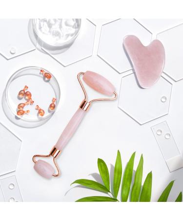 Gua Sha Facial Tools Set - Rose Quartz & Jade Stone Face Roller for Anti-Aging Wrinkle Relief & Eye Puffiness Shop Natural Beauty Skin Care Online - Buy Online on GoSupps.com
