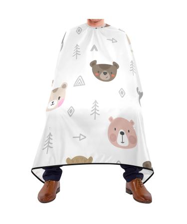 Waterproof Barber Cape -Cartoon Bears Cheetah Haircut Bib for Men Unisex Hair Cutting Cape(8rp1a)