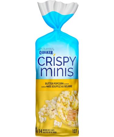 Crispy Minis Butter Popcorn Flavour Large Brown Rice Cakes Multi-Pack 127g (Pack of 12) Butter Popcorn Rice Cakes 10.58 g (Pack of 12) - Buy Online on GoSupps.com