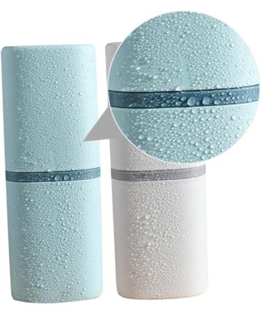 Frcolor 2-Piece Toothbrush Container Set - Blue Storage Case & Washbeaker - Perfect Toothbrush Cup for Travel & Home | 19.8x7.2cm - Buy Online on GoSupps.com