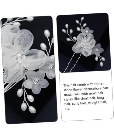 minkissy 1 Set Comb Plate Hairpin Leaf Bride Hair Comb Flower Hair Fork Rhinestone Hair Clips Bridal Hair Sticks Flower Hair Comb Floral Side Hair Comb Bridal Hair Pin Brooch Wedding Fabric - Buy Online on GoSupps.com
