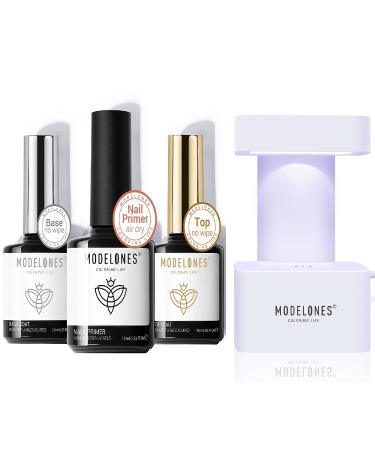 modelones Gel Top Coat and Base Coat With Nail Primer and LED Nail Lamp - Buy Online on GoSupps.com