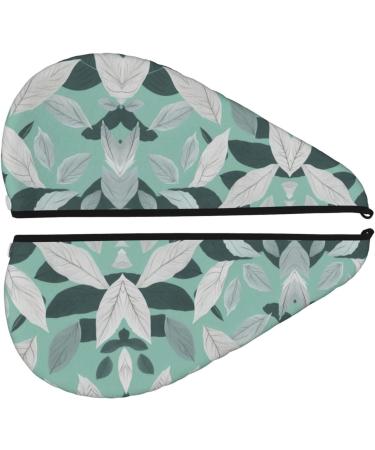 Mint Gray Leaves Coral Velvet Hair Cap | Quick-Dry Hair Towel Wrap for Travel & Home | Ideal for Women & Men - Buy Online on GoSupps.com
