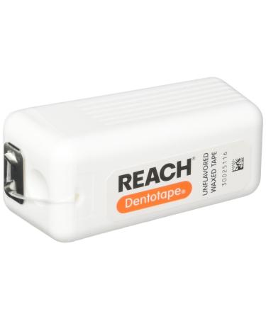 Reach Dentotape Waxed Dental Floss with Extra Wide Cleaning Surface for Large Spaces between Teeth Unflavored 100 Yards(6pk)