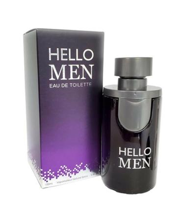 HELLO Men's Cologne 3.4 EDT Spray Eau de Toilette Amber Woody fragrance for Men