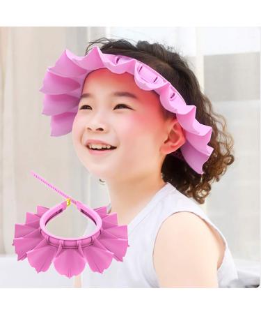 Baby Shower Cap Silicone Bathing Hat, Adjustable Shower Cap Kids, Infants Soft Protection Hat Safety Visor Cap Hat for Toddler Children (Pink, Big Size(1-12 Years old/16.5-22.8 Inches)) Pink Big Size(1-12 Years old/16.5-22.8 Inches)