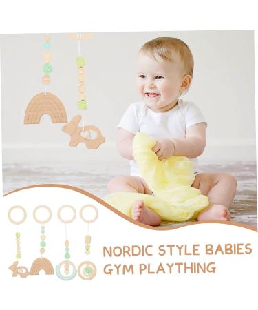 20 Pcs Baby Gym Wooden Teether Car Decorations - Hanging Wood Toy Set for Newborns | Infant Gym Plaything Chew - Green - Buy Online on GoSupps.com