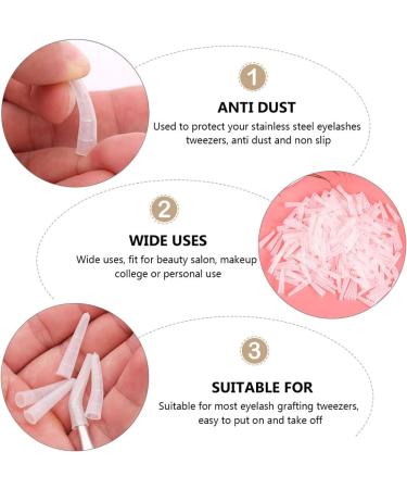 Lurrose 50pcs Silicone Tweezer Covers - Transparent Point Protectors for Grafting Eyelashes Tips - Buy Online on GoSupps.com