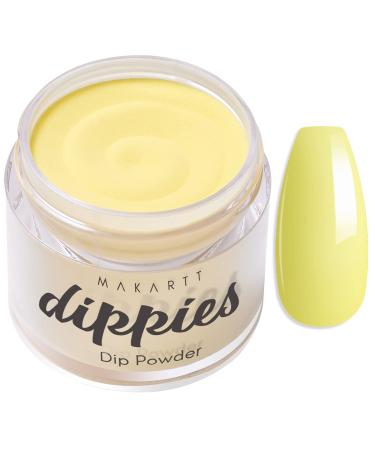Makartt Dip Powder Yellow Nail Dipping Powder for French Manicure Dip Powder Nail for Nail Salon No Needed Nail Lamp Curing