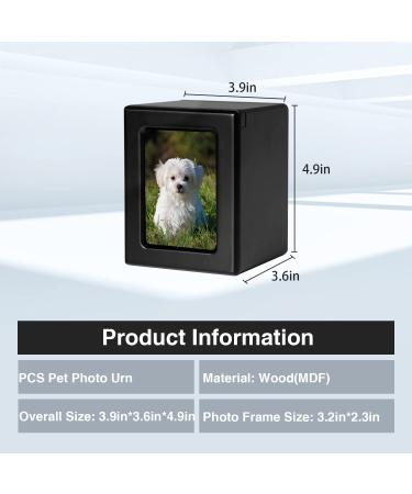 PCS Pet Photo Urns for Dogs Ashes - Small Black Pet Cremation Box (0-25lbs) - Buy Online on GoSupps.com
