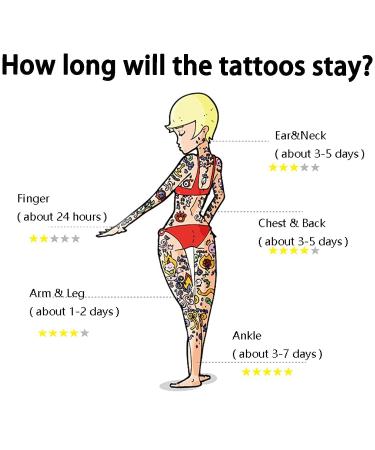 Gireatick 120pcs Temporary Tattoos Butterfly Flower Stickers for Body Art - Colorful Watercolor Rose Peony Peach Blossoms Fake Tattoos for Women - Buy Online on GoSupps.com