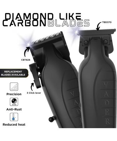 Supreme Trimmer Vader Hair Clipper & Trimmer 2 in 1 | Cordless Beard Trimmer for Barbers or Home Mens Clippers STC5098 & ST3778 | Black - Buy Online on GoSupps.com