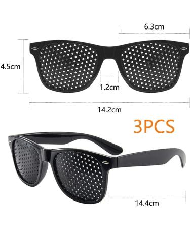 Xixiran Pinhole Glasses - 3-Pack Eye Trainers for Relaxation | Anti-Fatigue Black Grid Goggles - Buy Online on GoSupps.com