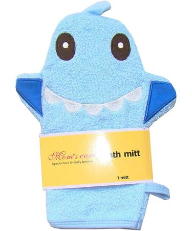 2Pcs Blue Baby Wash Mitt - Cute Animal Designs Kids Washcloths Glove for Gentle Skin Cleanse - Buy Online on GoSupps.com