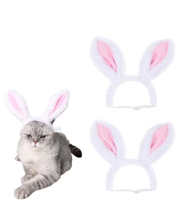 Golden Apple 2 Pcs Christmas Pet Headband Fluffty Bunny Ears Headband Easter Party Puppy Headwear Supplies for Cat Dog (S)