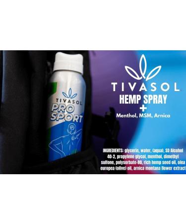TivaSol Pro Sport Hemp Spray - Fast Acting - Long Lasting - Cooling Effect 3.4 Ounce (Pack of 1) 1 3.4 Ounce - Buy Online on GoSupps.com