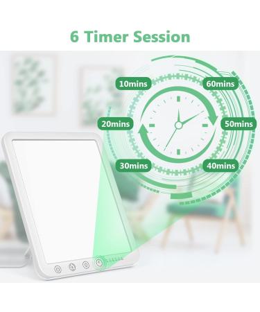 DIKAKO Light Therapy Lamp - 15000 Lx Sun Lamp - 3 Color Temp - Adjustable Brightness & Timer - Touch Control - Rotatable Stand - Memory Function - Home & Office Use - Buy Online on GoSupps.com