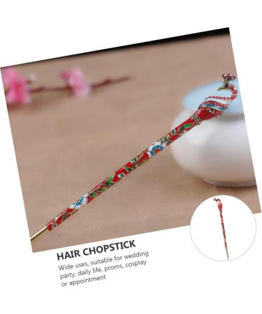 Mikinona 1pc Hanfu Hairpin Hair Stick Decorative Hair Forks Retro Hair Pin Retro Chignon Pin Chinese Chopsticks Hair Accessories Red Chinese Chopsticks for Hair Personality Hair up Alloy - Buy Online on GoSupps.com
