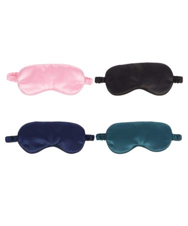 HEALLILY 4Pcs Blackout Sleep mask Adjustable Eye Silk Sleep blinder Travel Blindfold Sleep Blindfold Night Eye Cover Silk Eye mask Silk Sleeping Eyeshade Elastic Band Camping Woman