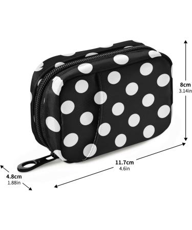 Travel-Friendly Naanle Black & White Polka Dots Pill Box | 7-Day Pill Organizer & Zipper Case for Vitamins | Compact & Portable Supplement Holder - Buy Online on GoSupps.com