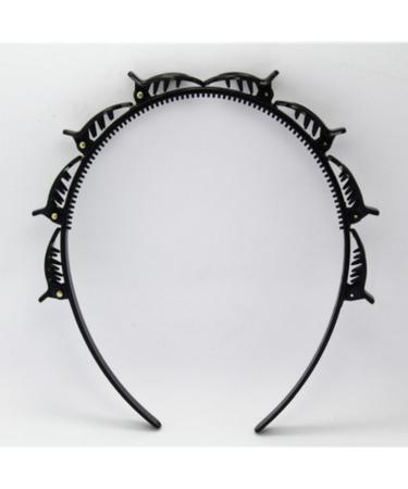 JUSTFOX Black Hairstyle Aid Headband with Clips - Perfect for Effortless Hair Styling | International Shipping Available - Buy Online on GoSupps.com