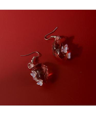 Feylie Gothic Punk Heart Dangling Earrings | Unique Asymmetrical Ear Cuffs for Halloween Party - Buy Online on GoSupps.com