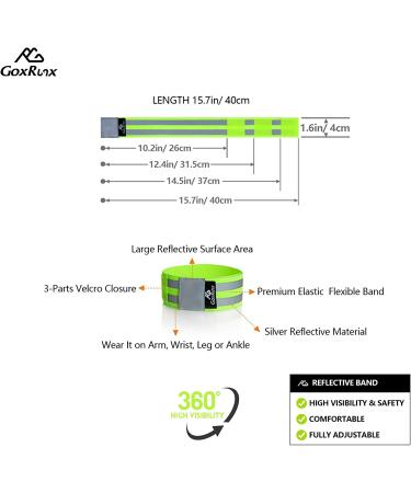 GoxRunx Reflective Vest Running Gear | Lightweight Safety Vests with Arm Bands | Small Green - Buy Online on GoSupps.com