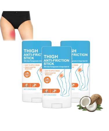 Anti-Chafing Thigh Cream, Anti-Chafing Thigh Stick, Anti-Chafing Thigh for Women, Anti-Friction Cream for Thighs, Protection Against Body Skin Friction (3)