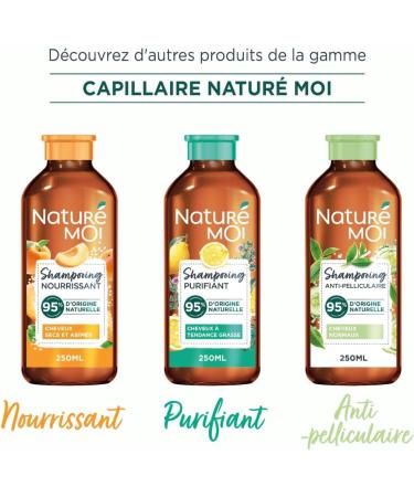 Natur Moi - Anti-Dandruff Shampoo - Sulfate-Free - Care for Normal Dandruff Hair - Tea Organic Cucumber Water - 95% Natural Origin - 250 ml - Made in France - Buy Online on GoSupps.com