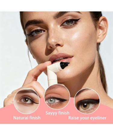 OIXYAZ OIXYA Set of 2 Eye Pencils Set of Gel Eye Pencils Foldable Eye Stencils Natural Eyelash Stamp Long Lasting Eyeliner Black & Brown - Buy Online on GoSupps.com