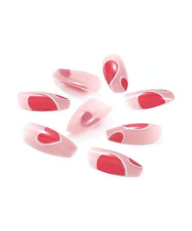 Love Heart Press-On Nails 24pcs Rose Red Full Cover Long Coffin Fake Nails for Women & Girls | Perfect Love Style Design - Buy Online on GoSupps.com