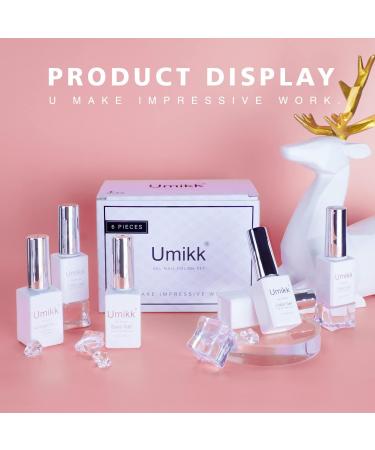 Umikk Gel Nail Polish Set White Watermelon Red Coral Pink 7.5 ml with Base Coat Top Coat 10 ml Soak Off UV LED Cured Home Manicure Gel Polish Young Girls - Buy Online on GoSupps.com