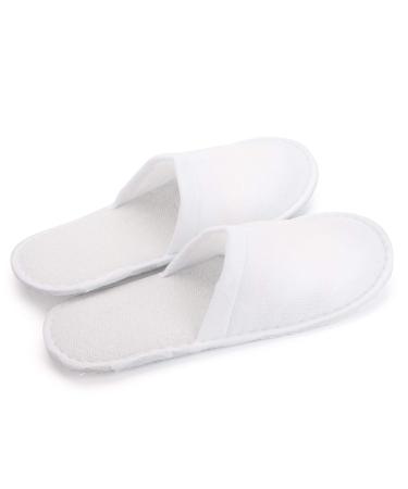 Bekith 20-Pair Disposable Spa Slippers - Comfortable Non-Slip Closed Toe Slippers for Home Hotel & Commercial Use - White - Buy Online on GoSupps.com
