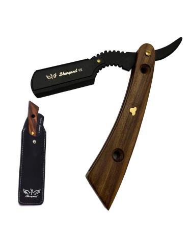 Professional Wood Barber Edge Razor | Premium Stainless Steel Straight Razor for Men - Salon Quality Shavette & Beard Shaper - Buy Online on GoSupps.com