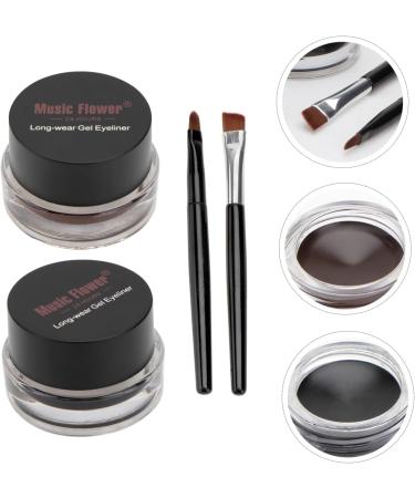 KALLORY 2pcs Black Waterproof Eyeliner Smudge Proof Eyeliner Eye Shadow Cream Eyeshadow Gel Water Proof 1 count (Pack of 1) As Shown - Buy Online on GoSupps.com