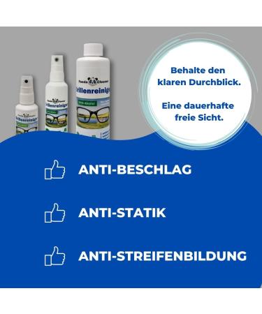 Pandacleaner Glasses Cleaner 250ml Refill Bottle | Alcohol-Free Anti-Fog Streak-Free | Ideal for Glasses Displays Monitors & More - Buy Online on GoSupps.com